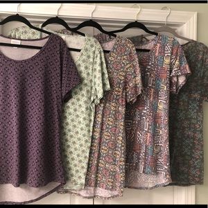 Large Lularoe Classic tees lot of 5